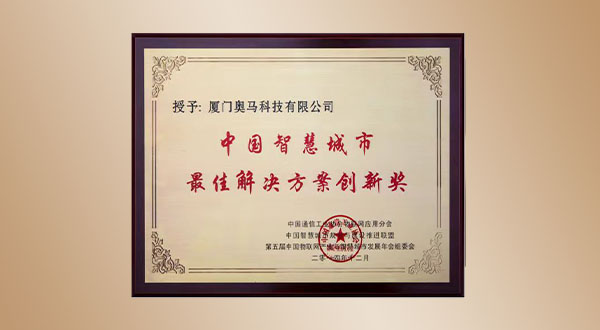 中國(guó)智慧城市最佳解決方案創(chuàng)新獎(jiǎng)